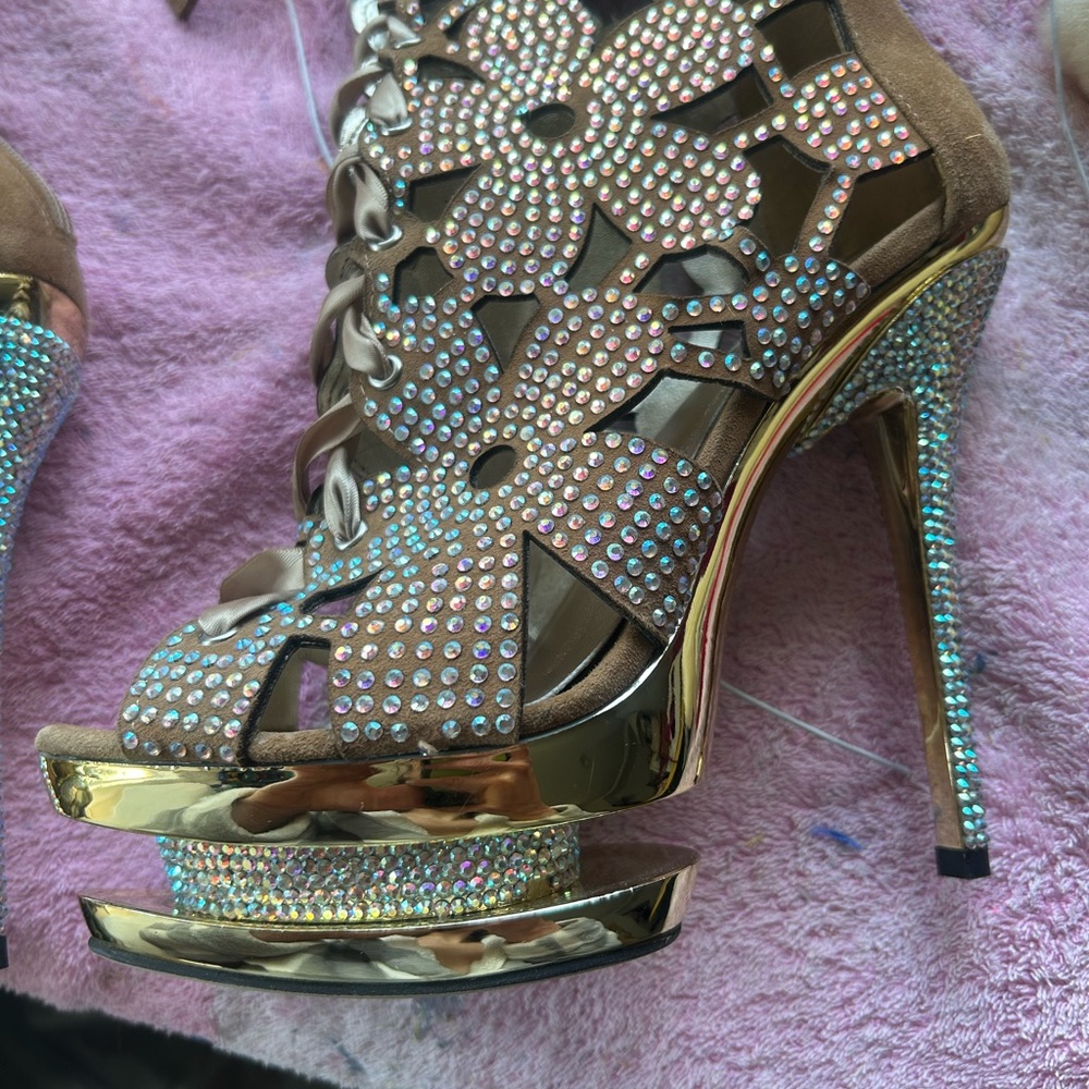 Pleaser Fantasia Rhinestone Platform Stiletto Boot - Picture 6 of 13